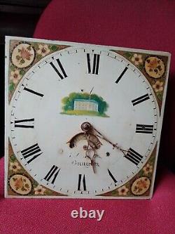 Antique Grandfather Clock Dial and Movement