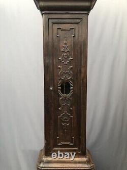 Antique Grandfather Clock floor standing, very tall 255cm carved