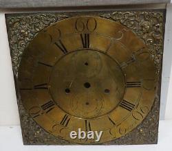 Antique Grandfather Silver & Brass Dial Longcase clock dial Hargraves Settle