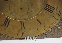 Antique Grandfather Silver & Brass Dial Longcase clock dial Hargraves Settle