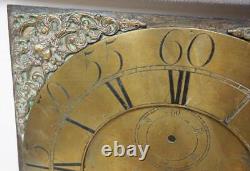 Antique Grandfather Silver & Brass Dial Longcase clock dial Hargraves Settle