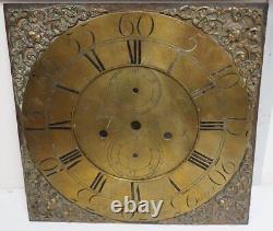 Antique Grandfather Silver & Brass Dial Longcase clock dial Hargraves Settle