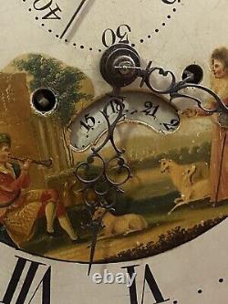 Antique Inlaid Mahogany Longcase Clock 8 Day Moonroller