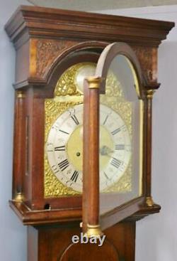 Antique John Freke Of Chard 8 Day Striking Solid Oak Grandfather Longcase Clock