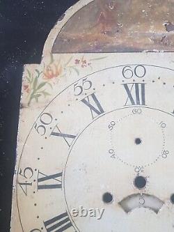Antique Long Case Grandfather Clock Face Arched Date Dial Dial 8 Day 12x17