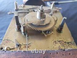 Antique Longcase Chiming Clock Movement Two Train Eight Day Hammer Bell Wheels
