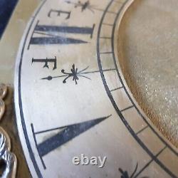 Antique Longcase Clock Face 10 Silvered Brass Engraved Chapter Ring 9 Outer Di