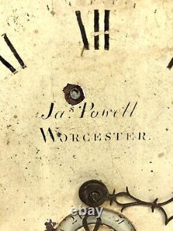 Antique Longcase Grandfather Clock Dial And 30 Hour Movement POWELL WORCESTER