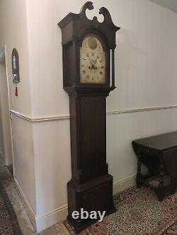 Antique Longcase Grandfather Clock Isaac Court of Henley in Arden
