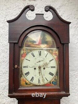 Antique Longcase Grandfather Clock James Gourlay Newton Stewart