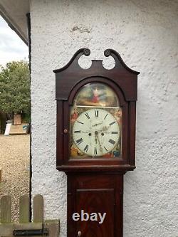 Antique Longcase Grandfather Clock James Gourlay Newton Stewart