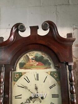 Antique Mahogany Burslem Grandfather Clock Restoration + Repair Or Spare Parts