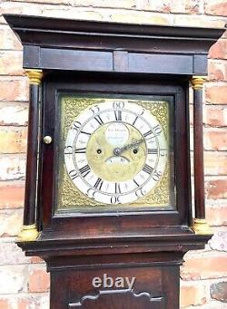 Antique Oak Grandfather/ Longcase Clock By Robert Hampfon Warrington