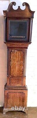 Antique Oak & Mahogany Longcase Grandfather Clock CASE ONLY