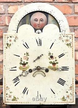 Antique Oak & Mahogany Rolling Moon Longcase Grandfather Clock SMITH WREXHAM