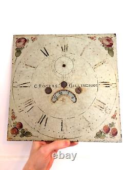 Antique Owen & Price Hand Painted C. Rogers of Gillingham Grandfather Clock Dial