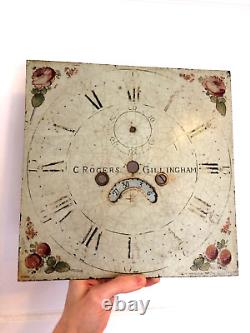 Antique Owen & Price Hand Painted C. Rogers of Gillingham Grandfather Clock Dial