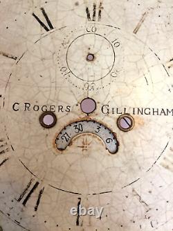 Antique Owen & Price Hand Painted C. Rogers of Gillingham Grandfather Clock Dial