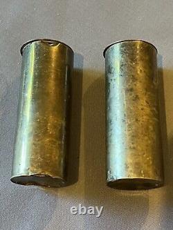 Antique Pair Heavy Brass Grandfather Clock Pendulum Weights 1.411 and 1.473 kg