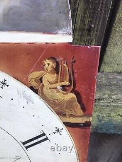 Antique Scottish GRANDFATHER CLOCK DIAL hand painted angels cherubs Arbroath