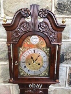 Antique Slim Mahogany Granddaughter Clock