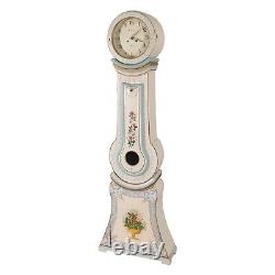 Antique Swedish Mora Clock 1800's Floral Paint Detailing
