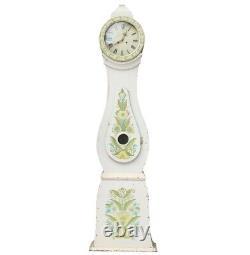 Antique Swedish Mora Clock 1800's Floral Paint Detailing and Carvings