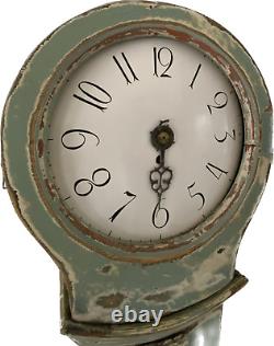 Antique Swedish Mora Clock in Rustic Wood Case 1800s