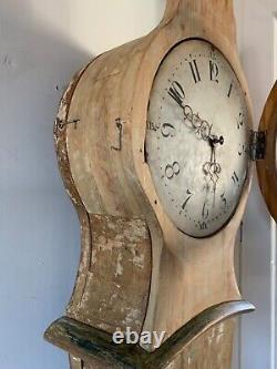 Antique Swedish PMS Mora Clock in Rustic Wood Case 1783