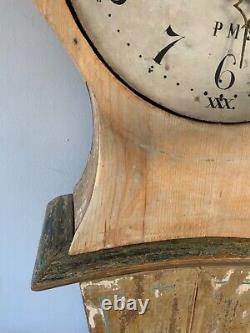 Antique Swedish PMS Mora Clock in Rustic Wood Case 1783