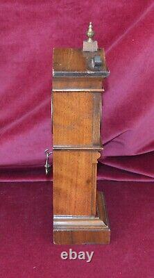 Antique Victorian Miniture Walnut Grandfather Clock Working