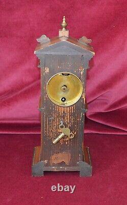 Antique Victorian Miniture Walnut Grandfather Clock Working