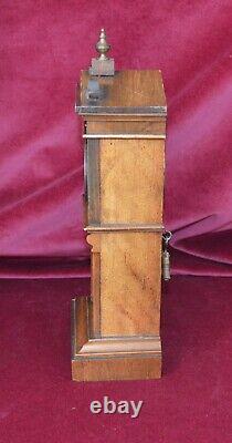 Antique Victorian Miniture Walnut Grandfather Clock Working