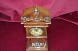 Antique Victorian Miniture Walnut Grandfather Clock Working