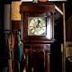 Antique Vintage Solid Wood Mechanical Grandfather Clock Brass Face