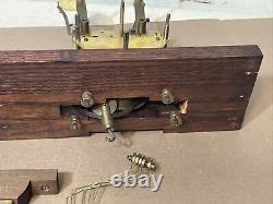 Antique Waterbury Chiming Hall Grandfather Clock Weight Driven Movement Parts