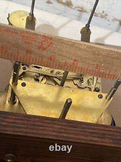 Antique Waterbury Chiming Hall Grandfather Clock Weight Driven Movement Parts