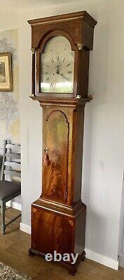 Antique longcase clock 8 day Flame Mahogany