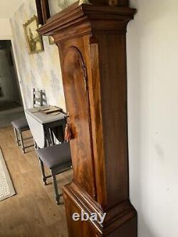 Antique longcase clock 8 day Flame Mahogany