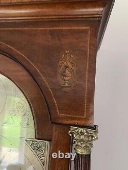 Antique longcase clock 8 day Flame Mahogany