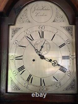 Antique longcase clock 8 day Flame Mahogany