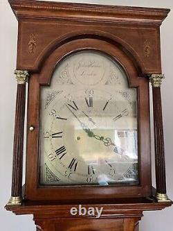 Antique longcase clock 8 day Flame Mahogany