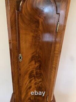 Antique longcase clock 8 day Flame Mahogany