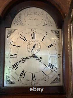 Antique longcase clock 8 day Flame Mahogany