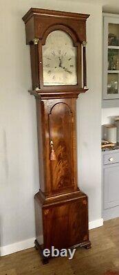 Antique longcase clock 8 day Flame Mahogany