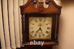 Antique longcase clock John Nicholas Daventry 1805 30hr mahogany oak inlay case