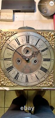 Antique longcase grandfather clock movement