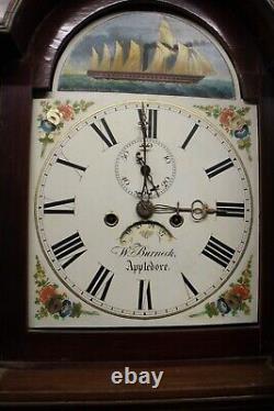 Antique mahogany George III Longcase Clock fully working W Burneck Appledore