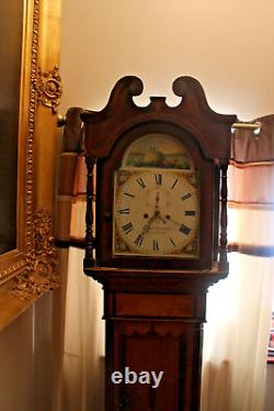 Antique oak /mahogany George III longcase Clock 8 day poynor leicester