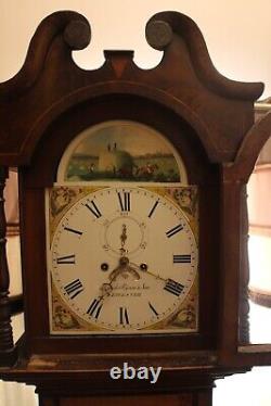Antique oak /mahogany George III longcase Clock 8 day poynor leicester